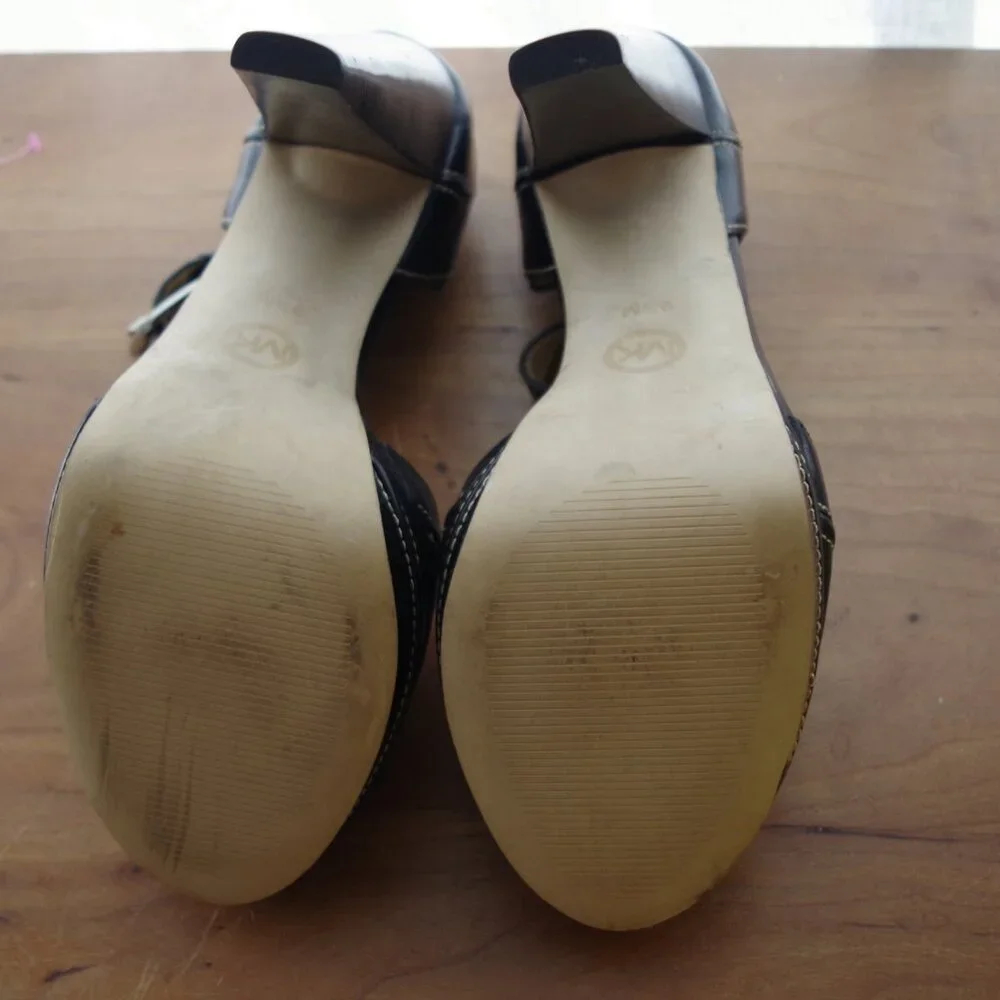 Michael; Michael Kors Platform High Open Toed Heels Size 9.5M - Picture 11 of 12